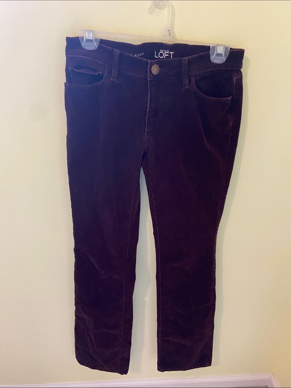 LOFT Women's Straight Leg Corduroy Jeans in Plum